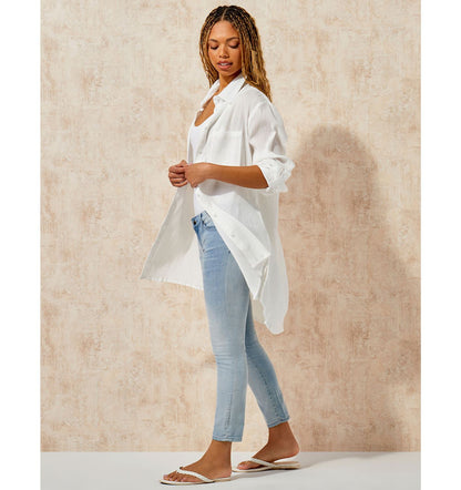 Crinkle Button Down Shirt