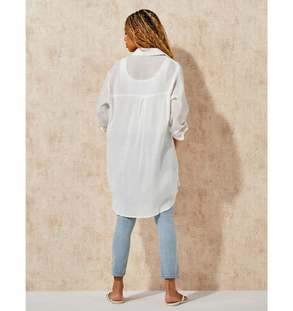 Crinkle Button Down Shirt
