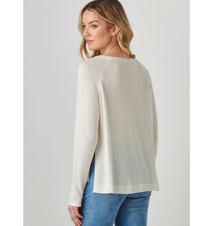 Cotton Blend Crew Neck Top