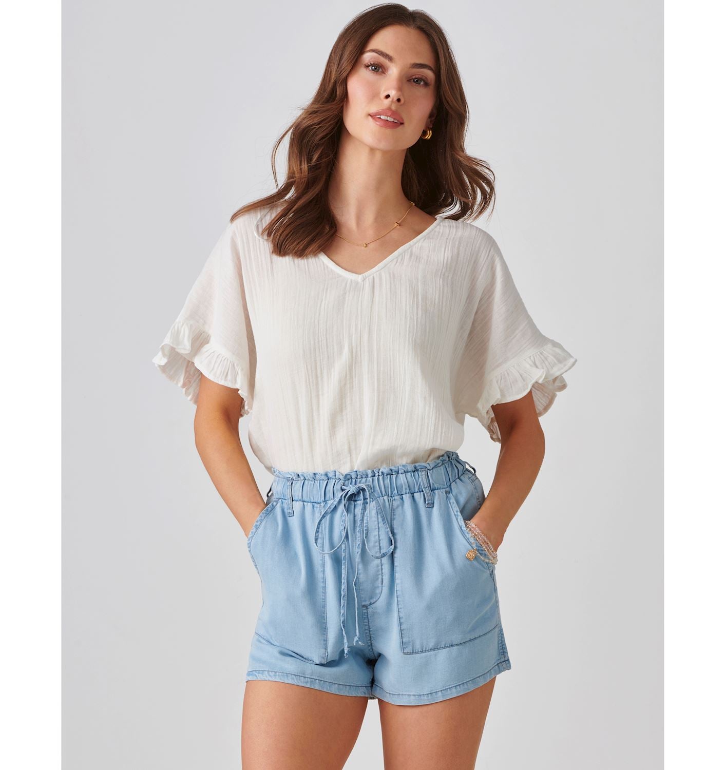 Tencel Paperbag Shorts 423982