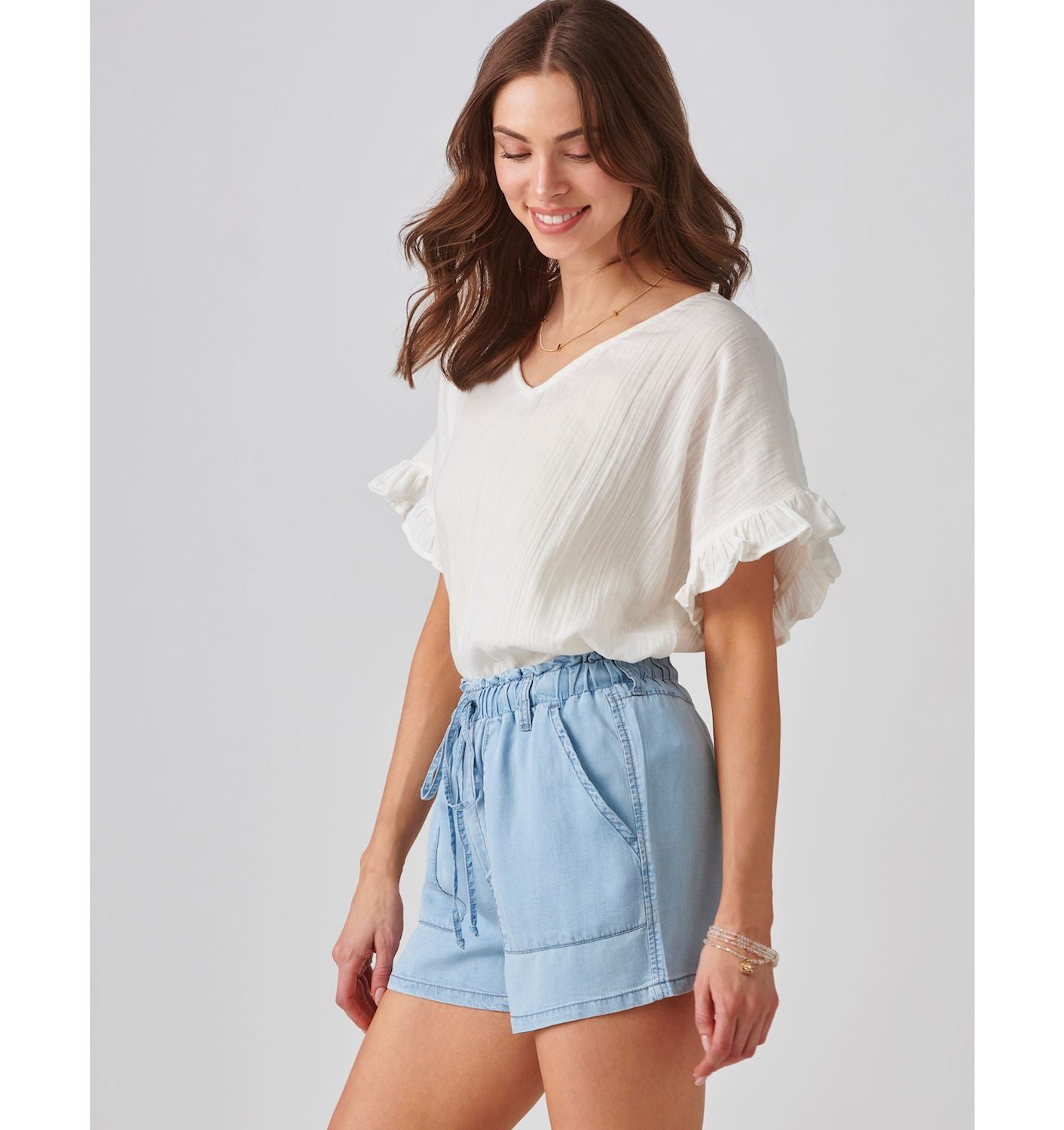 Tencel Paperbag Shorts 423982