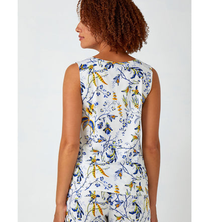 V Neck Botanical Print/Heirloom Print Tank SALE