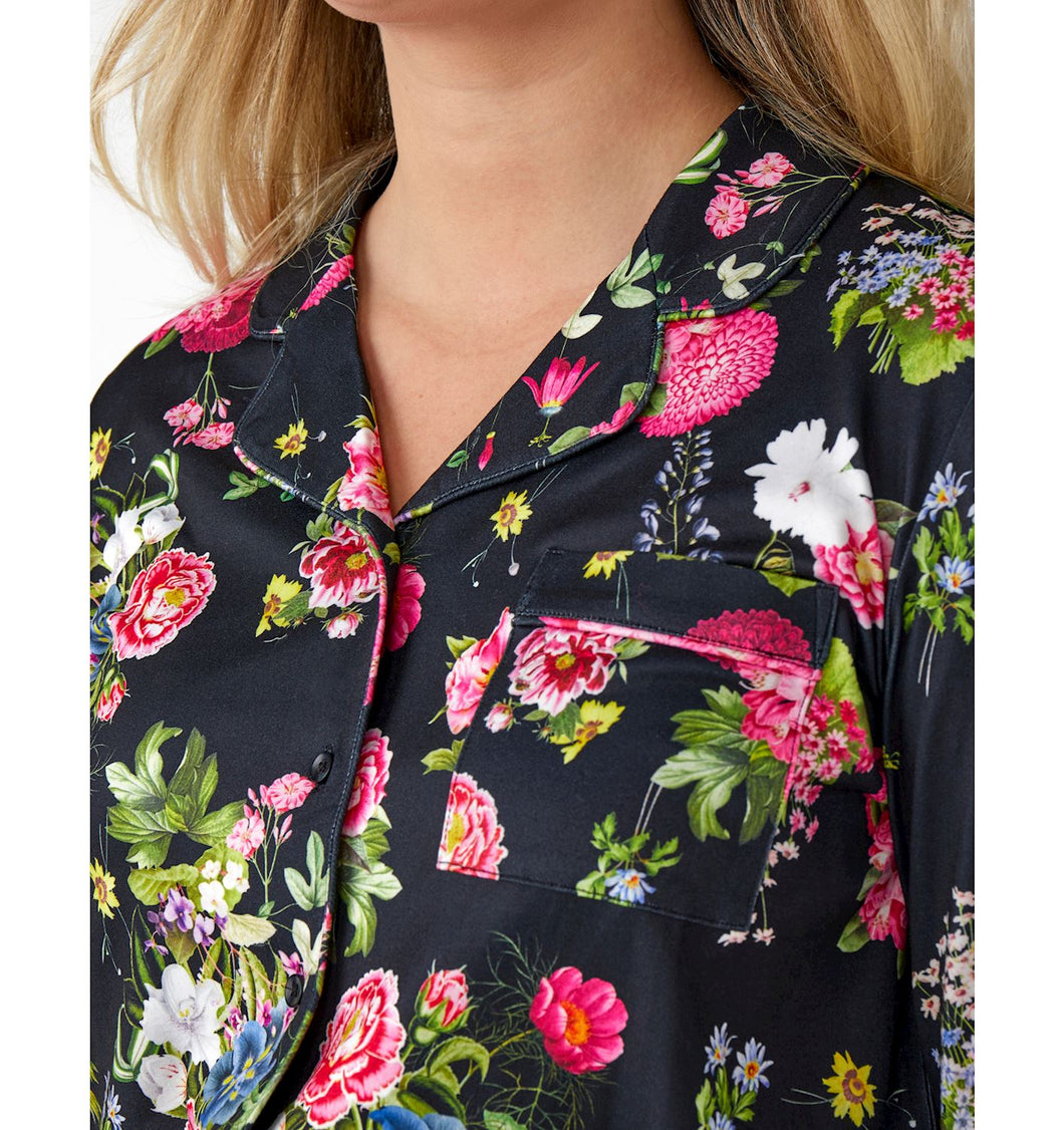 Button Up Flower Print/Heirloom Print Shirt