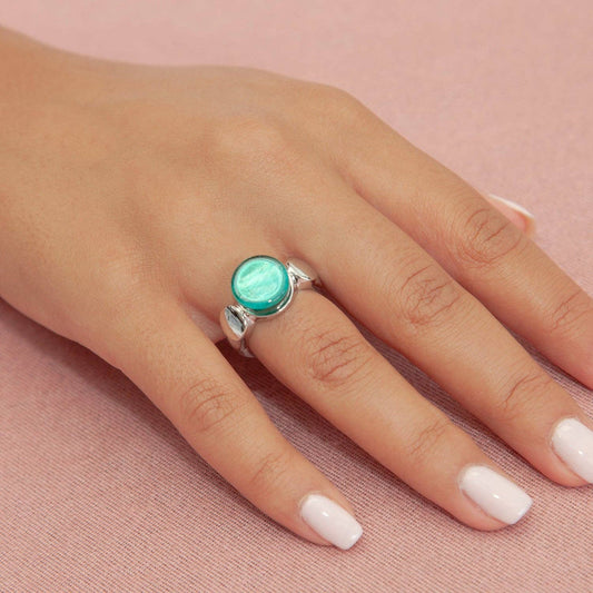 La-a SOLE - Colourful Gem Stone Stretch Ring | Jade