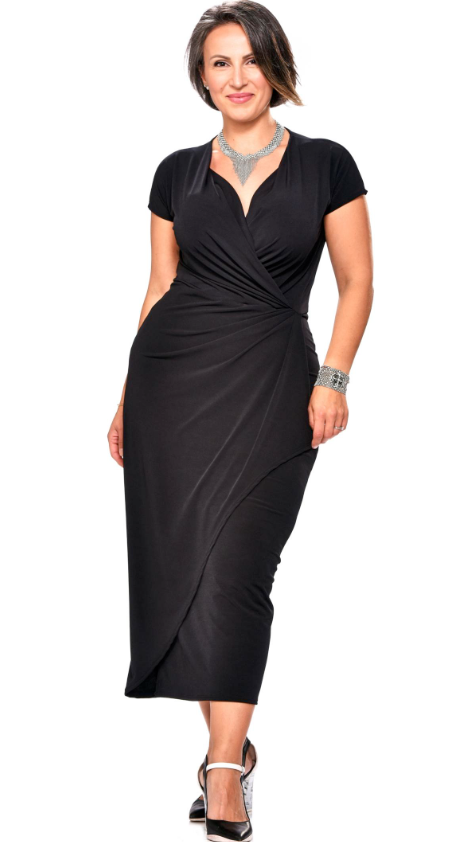 Cap Sleeve Maxi Wrap Dress 4366