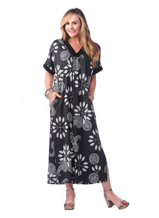 Pocketed Caftan Dress 4373
