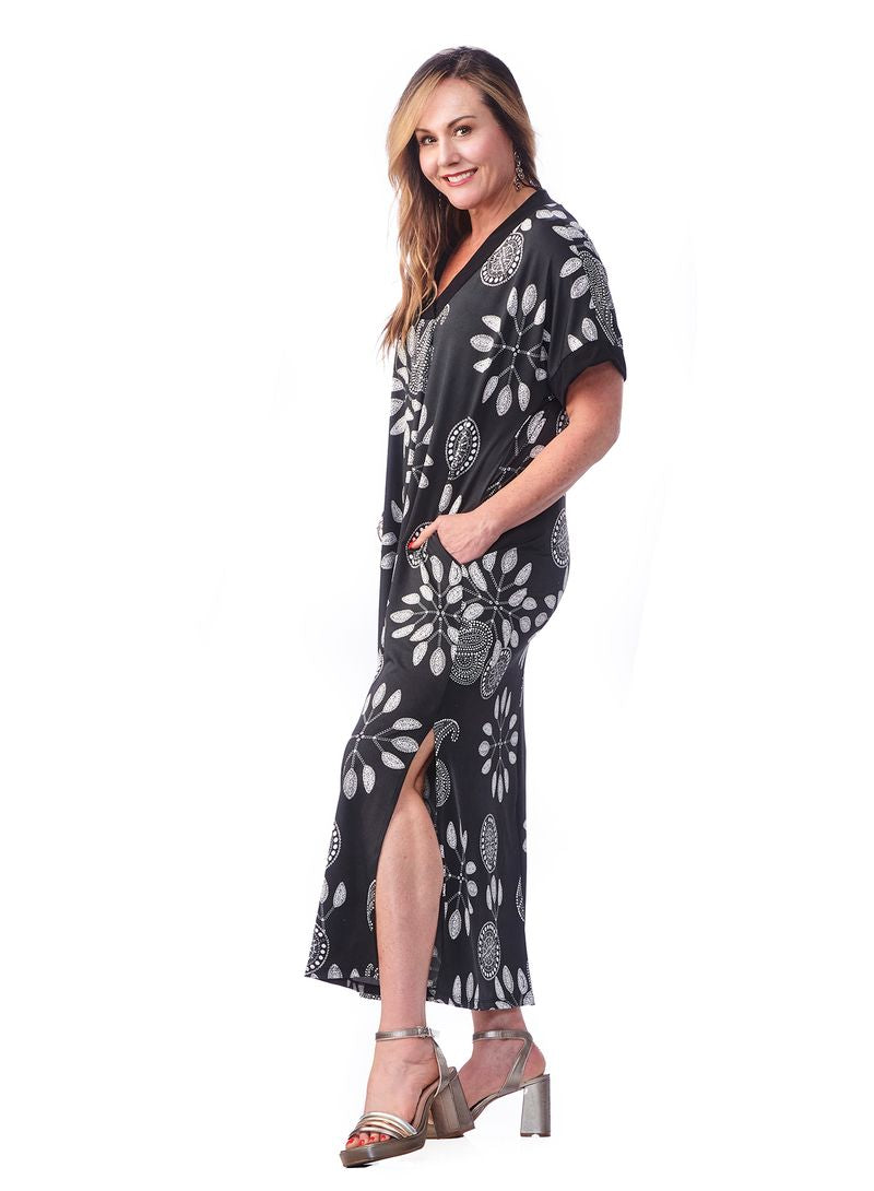 Pocketed Caftan Dress 4373