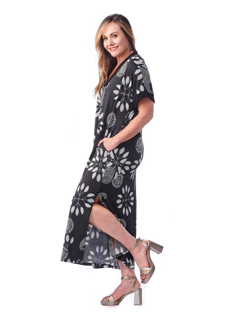 Pocketed Caftan Dress 4373