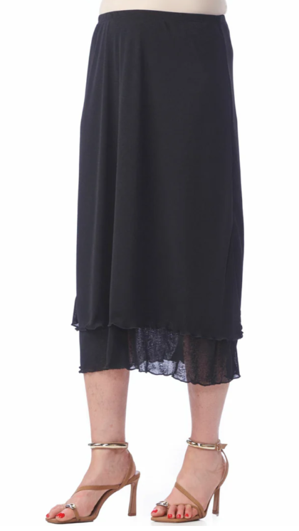 Gauze Straight Skirt With Slit 4440