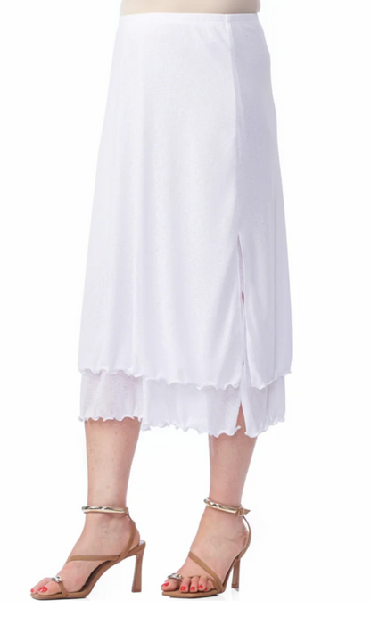 Gauze Straight Skirt With Slit 4440