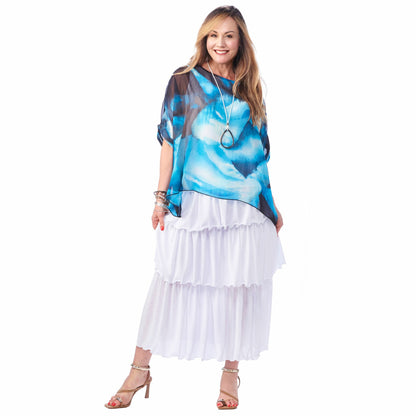 Chiffon Lined Overlay Top 4535