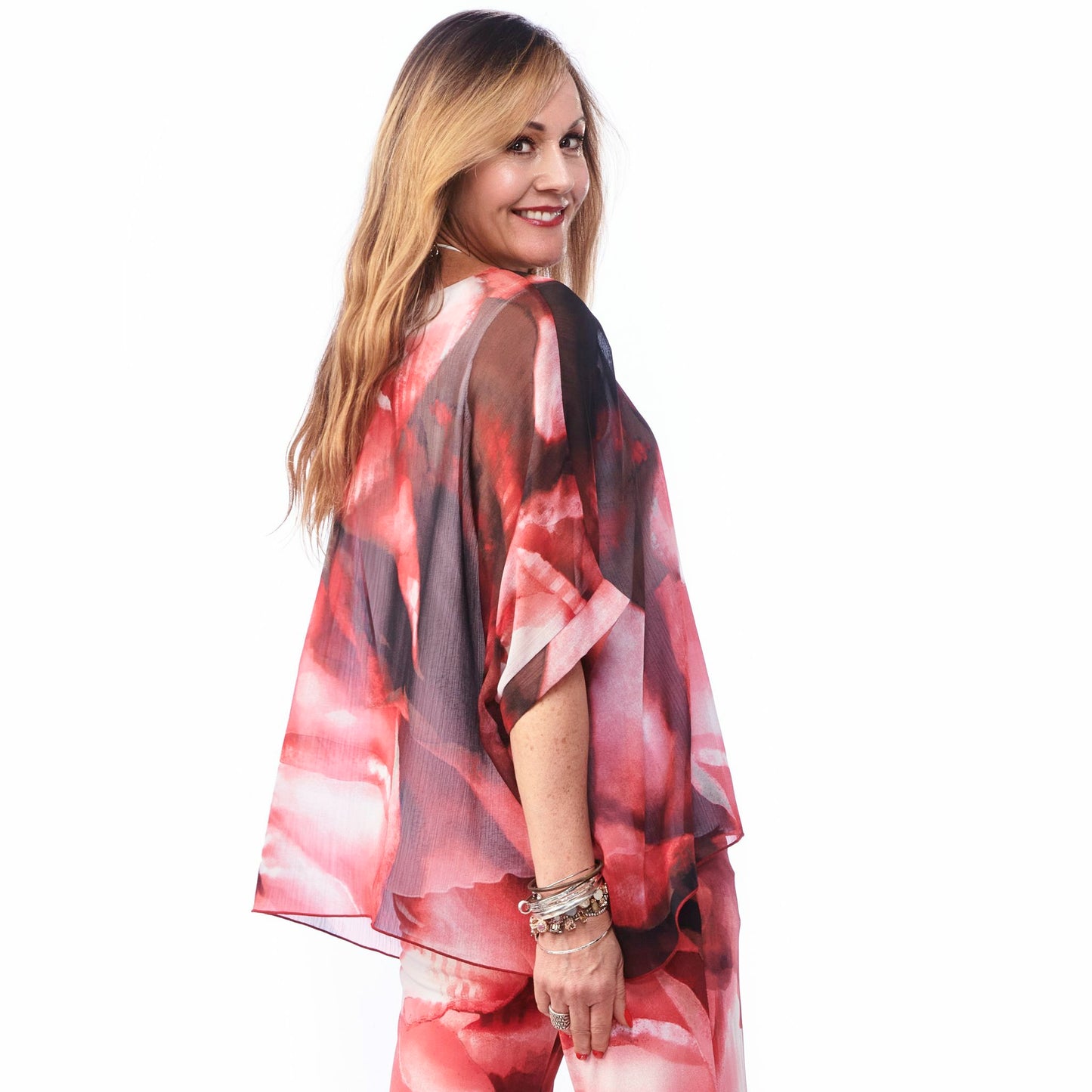 Chiffon Lined Overlay Top 4535