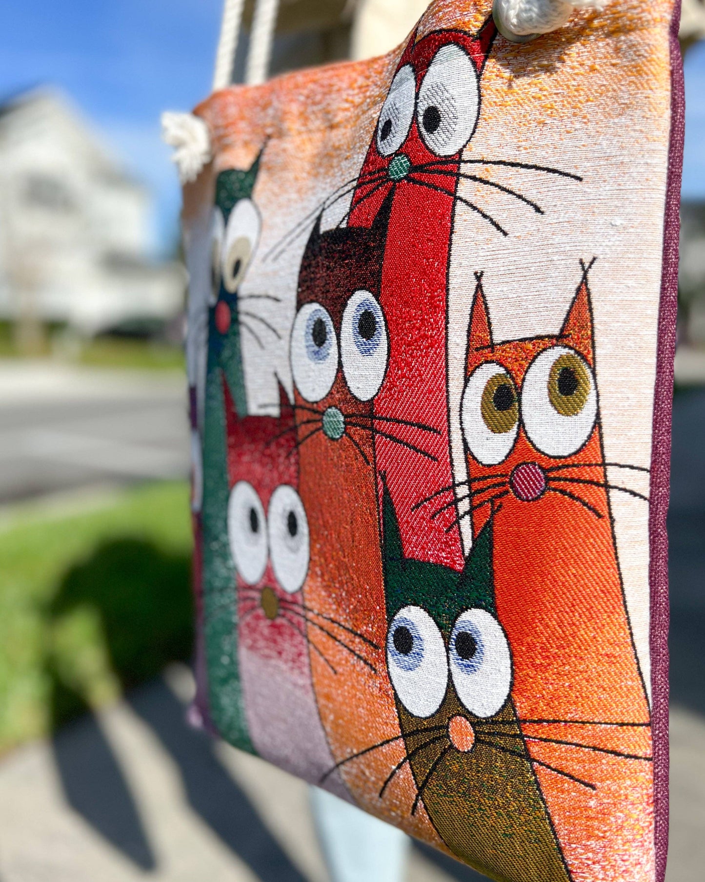 Large Eyed Cats Tote Bag