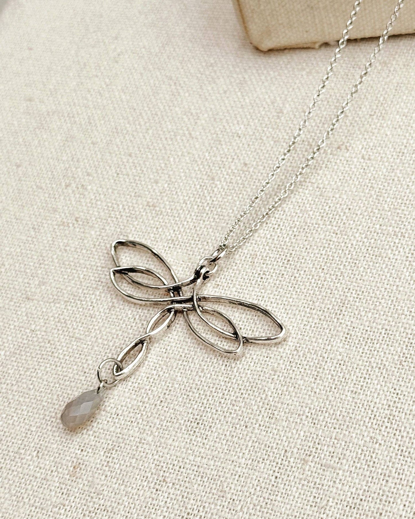 Celtic Knot Dragonfly & Swarovski Crystal Pendant Necklace