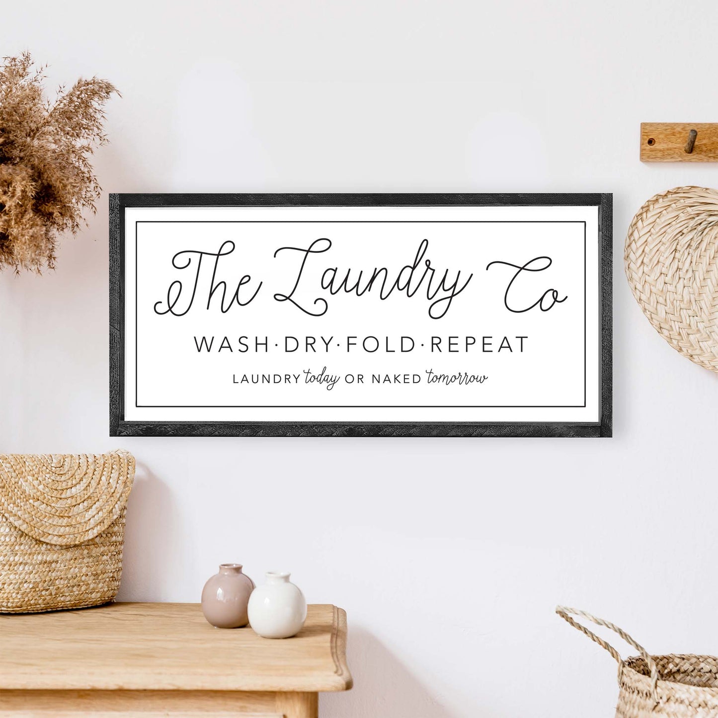 The Laundry Co Wood Sign: Espresso