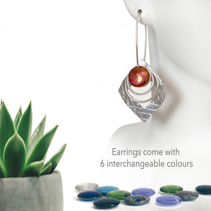TXSQ48 - Earrings come with 6 interchangeable colours.