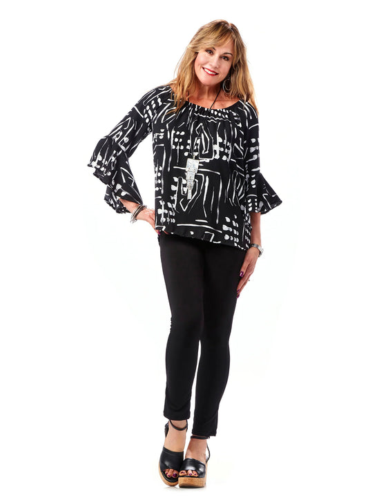 Bell Sleeve Peasant Top 4744