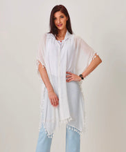 Load image into Gallery viewer, Button Cover Up Top w/Tassle Fringe
