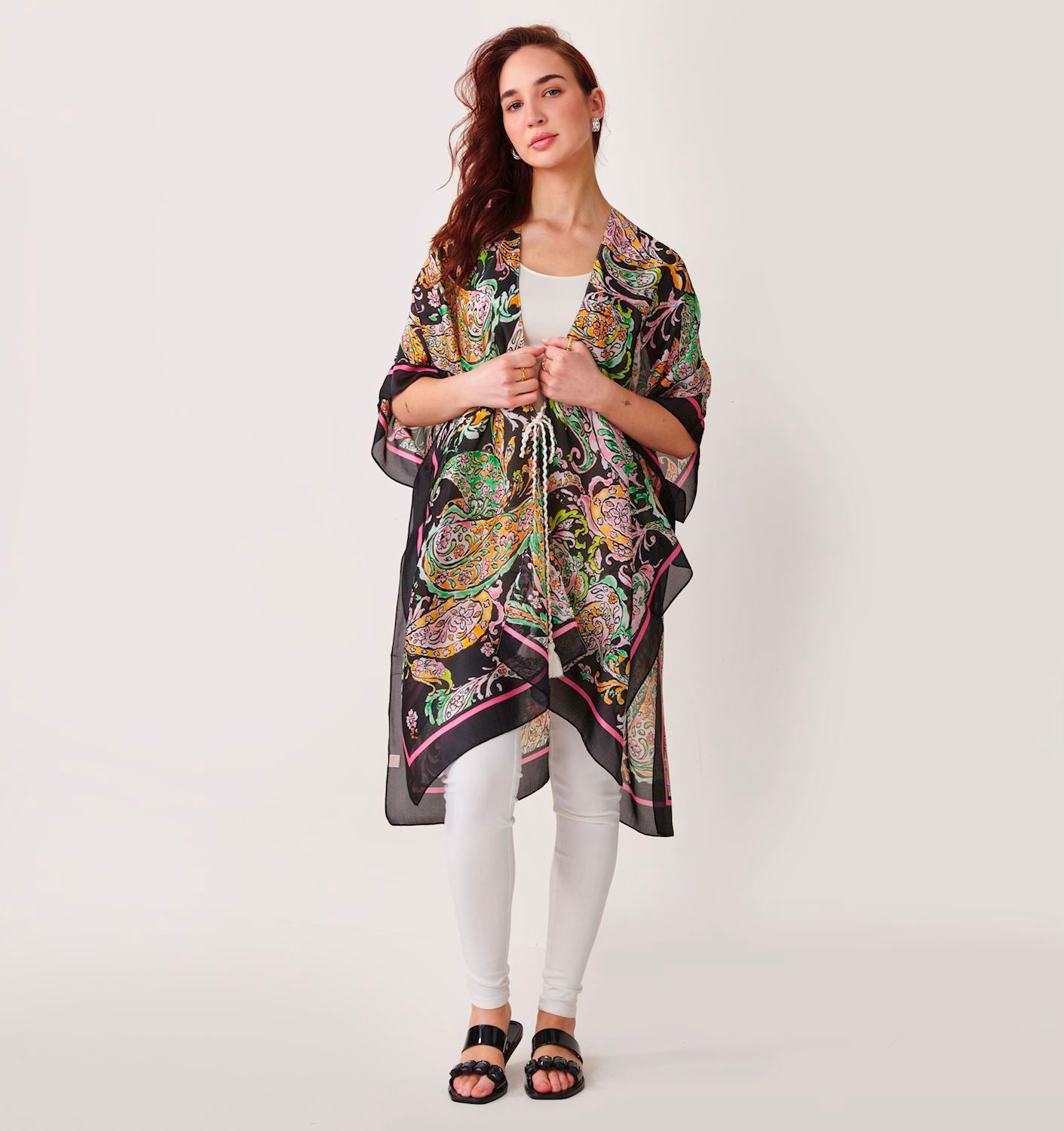 Elegant Printed Beach CoverUp