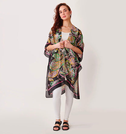 Elegant Printed Beach CoverUp