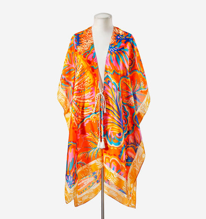 Elegant Printed Beach CoverUp