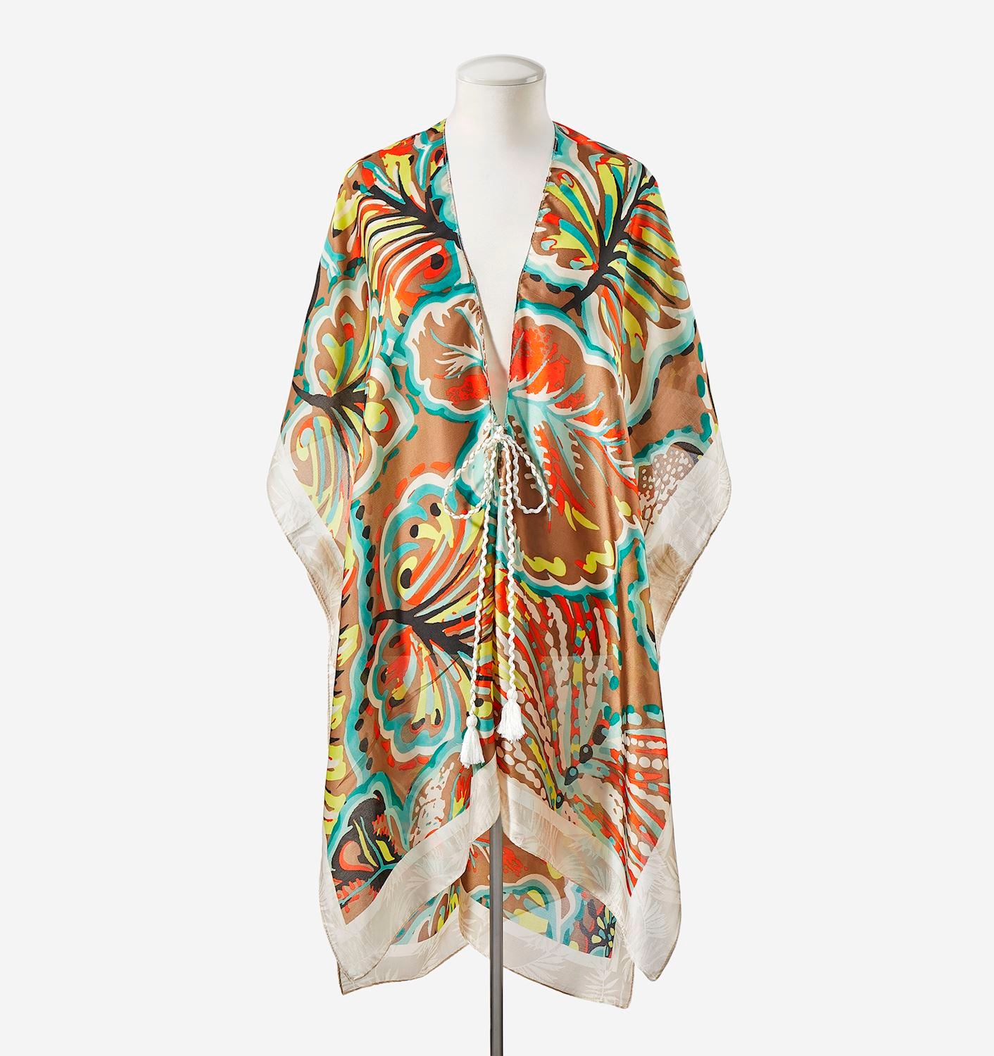 Elegant Printed Beach CoverUp