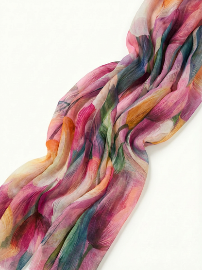 Tulia – Tulip Print Floral Lightweight Spring/Summer Scarf