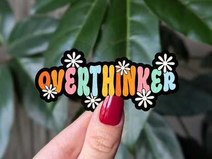 Sticky Moods - Overthinker vinyl sticker, mental health merch