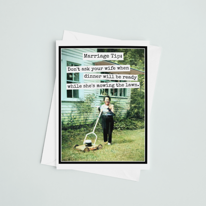 RR842 Marriage Tip. Funny Greeting Card. Anniversary.
