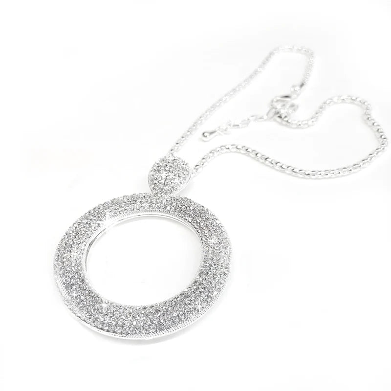 Frosted Halo Pendant Necklace