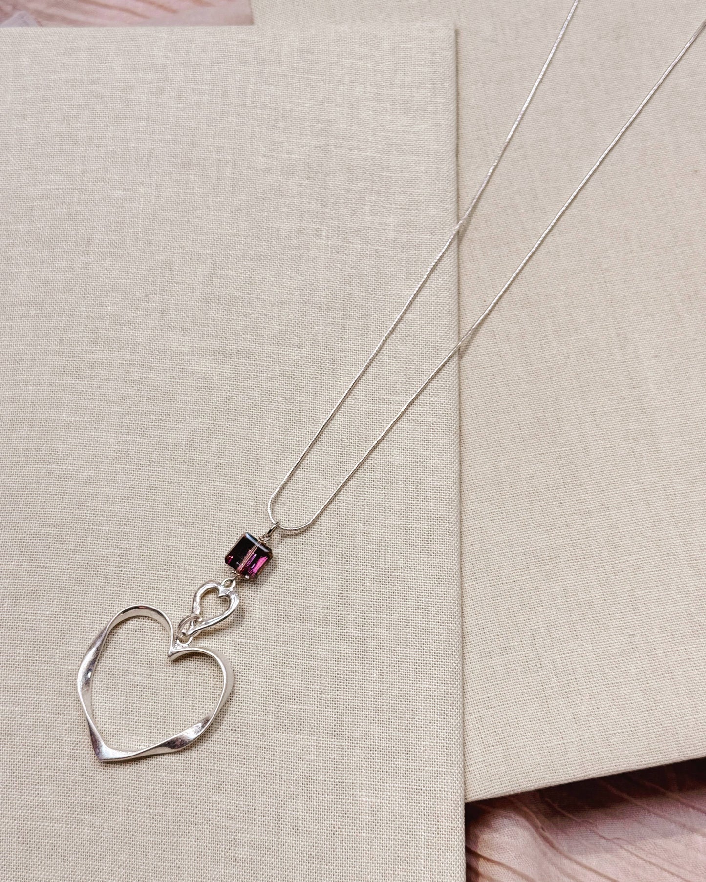 Crystal Large Heart Statement Pendant Necklace