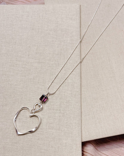 Crystal Large Heart Statement Pendant Necklace