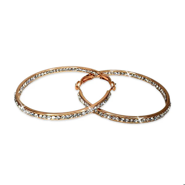 Earring 50mm Round Crystal Hoop Earrings