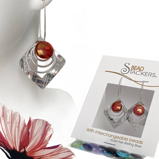 TXSQ48 - Earrings come with 6 interchangeable colours.