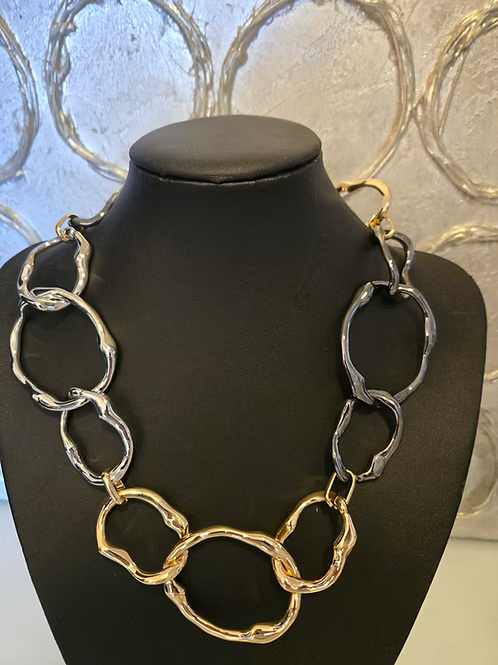 Large Chain Link Necklace Set