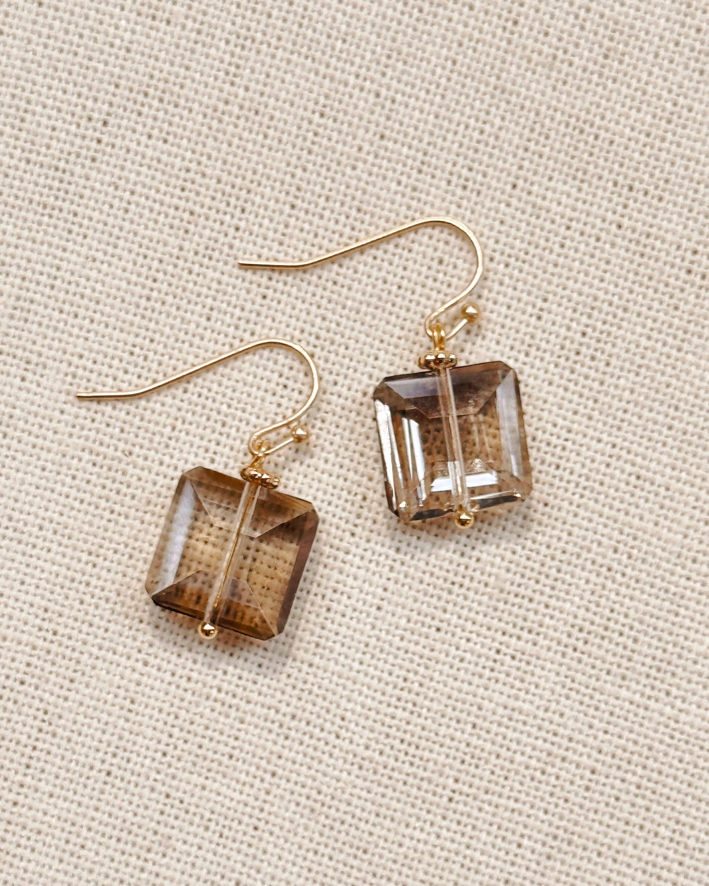 Gracie Rose Designs - Minimalist Square Crystal Dangle Earrings