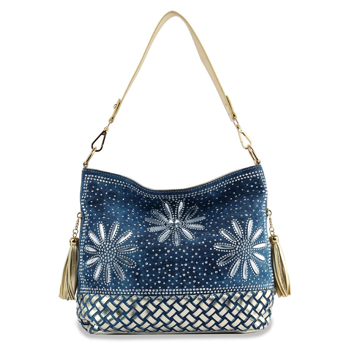 Handbag Express - Daisy Rhinestone Hobo Handbag