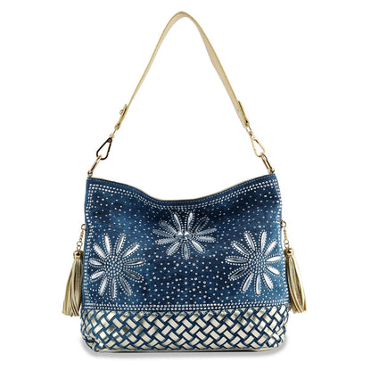 Handbag Express - Daisy Rhinestone Hobo Handbag