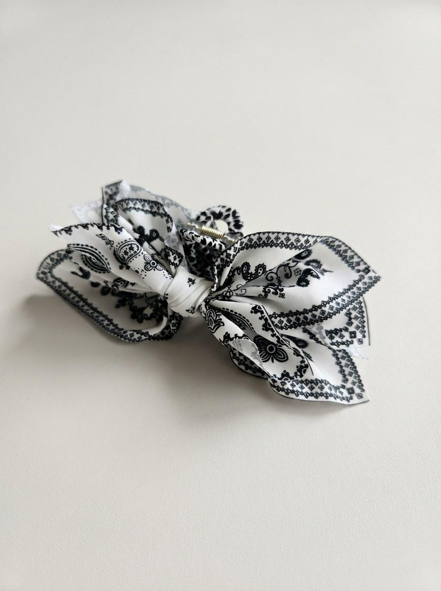 Boho Paisley Hair Bow Scrunchie