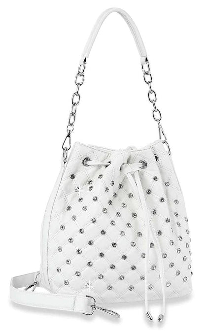 Handbag Express - Rhinestone Studded Drawstring Hobo