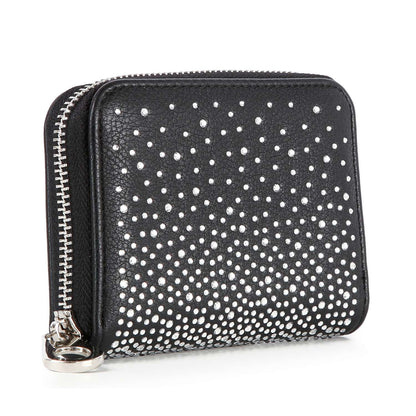 Handbag Express - Rhinestone Ombre Design Petite Zip Around Wallet