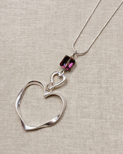 Crystal Large Heart Statement Pendant Necklace