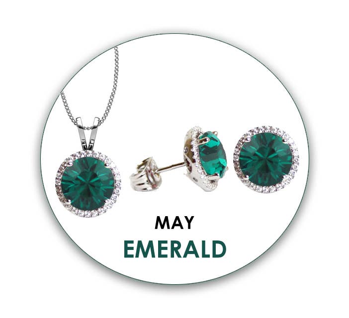 Swarovski CZ Pendant & Earrings Set: June