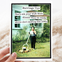 Load image into Gallery viewer, RR842 Marriage Tip. Funny Greeting Card. Anniversary.
