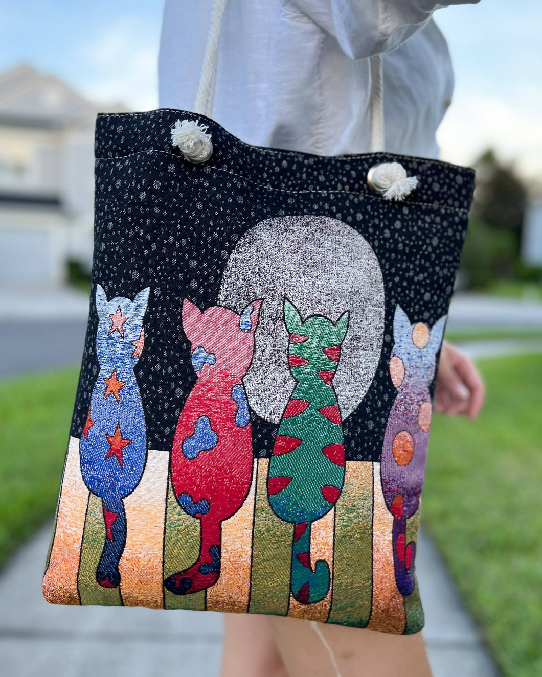 Cats in The Moonlight Tote Bag