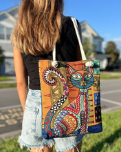 Load image into Gallery viewer, Cat Design Tote Bag
