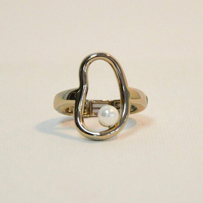 La-a SOLE - Modern Pearl Stretch Ring | Silver
