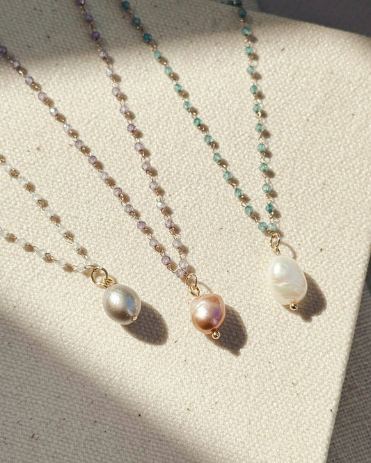 Baroque Pearl Fine Crystal Link Chain Necklace 86878
