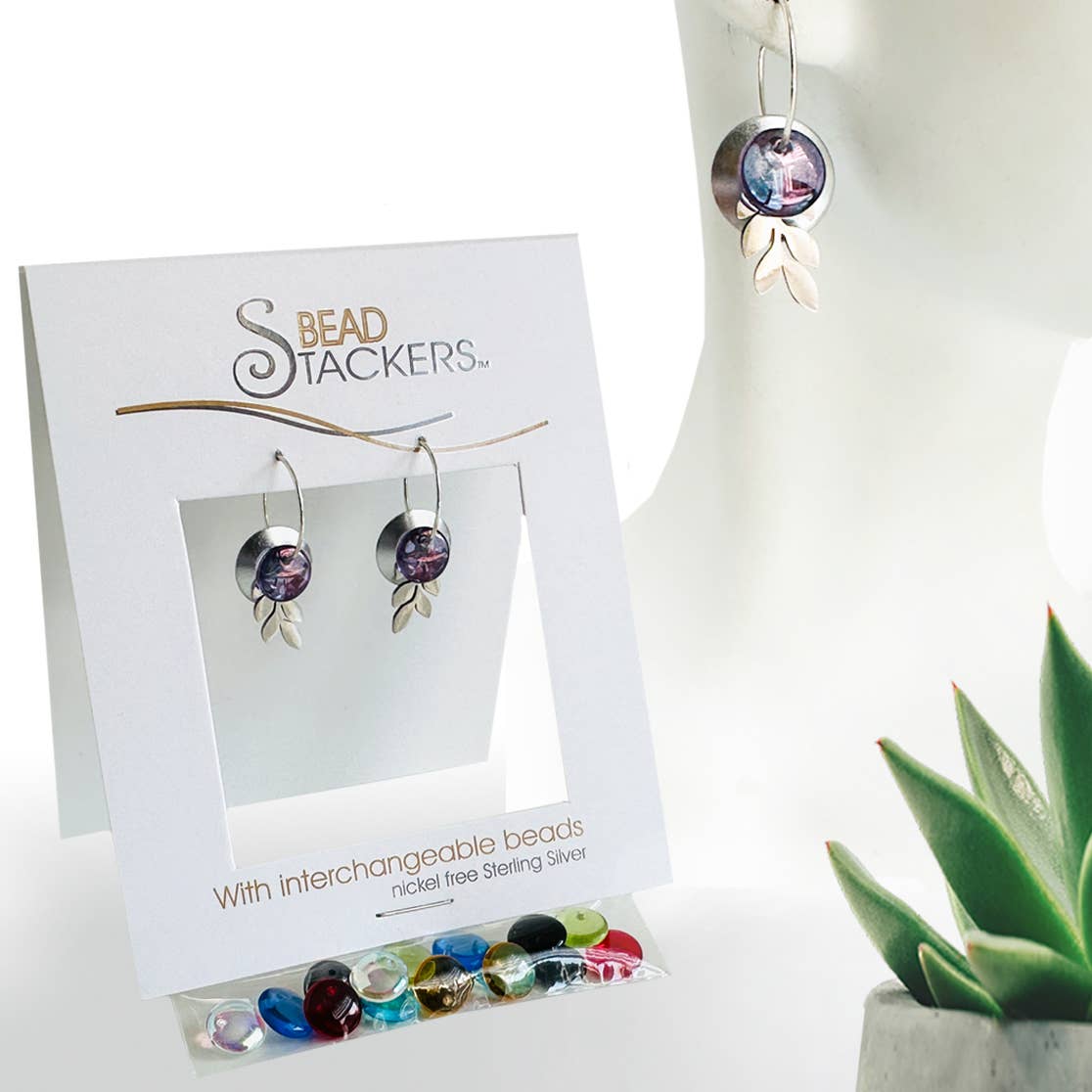LFLT28 - Earrings come with 9 interchangeable colours. 