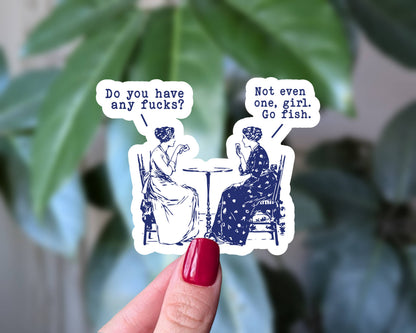 Sticky Moods - Go Fish Snarky Sticker, Funny Vintage Inspired Adult Sticker